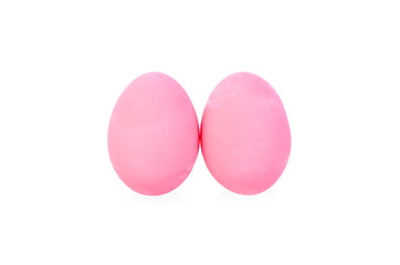 preserved eggs on white background