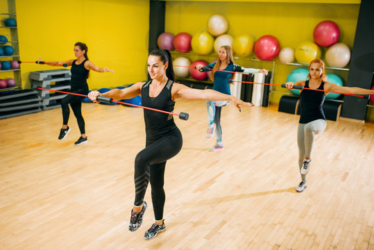 Women group exercising on fitness training