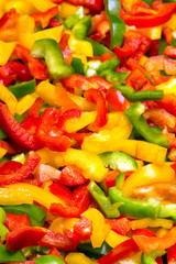 Fresh colorful  cut bell peppers texture for background. Shallow depth of field