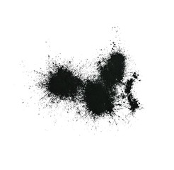 Black powder isolated on white background.