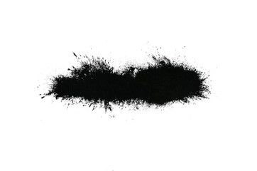Black powder isolated on white background.