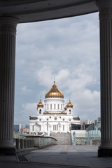 Cathedral of Christ the Saviour in Moscow, Russia. vertical