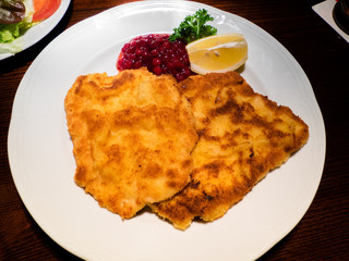 Wiener schnitzel, traditional austrian dish