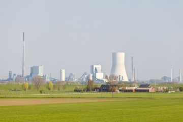 Power Station In Farm Landscape