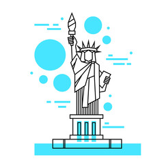 Wonder of the world flat line design icon