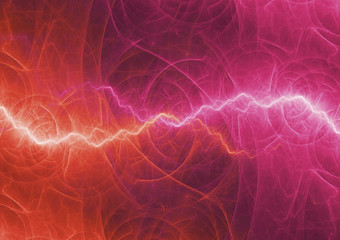 Hot red and purple lightning, power and energy background