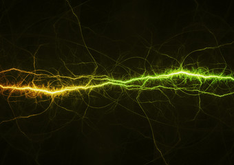 Abstract green energy, lightning background