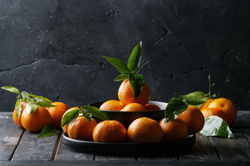 Fototapeta na wymiar Home grown organic tangerines
