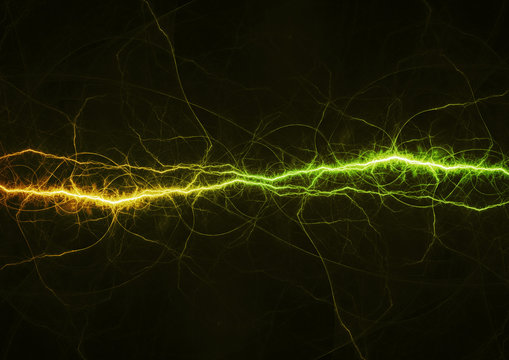 Abstract green energy, lightning background