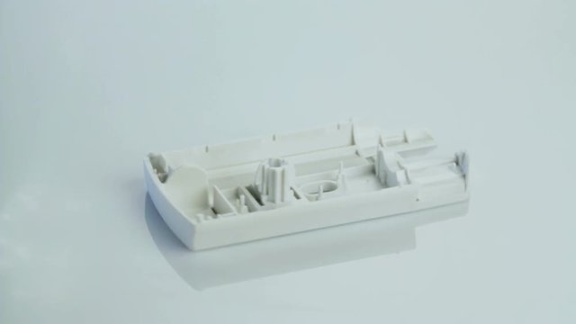 Precision plastic parts on white background