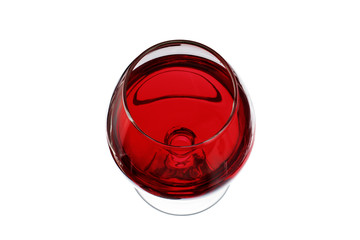 Glass of red wine on white background. Isolated