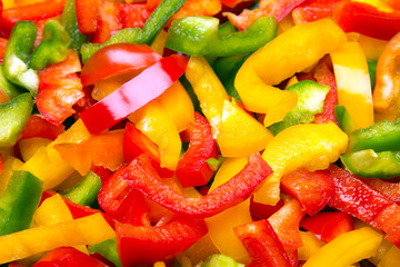 Fresh colorful  cut bell peppers texture for background