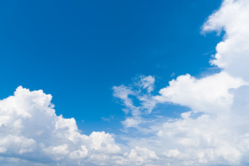 Naklejka na ściany i meble White cloud and blue sky background image.