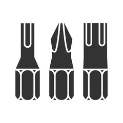 Screwdriver bits glyph icon