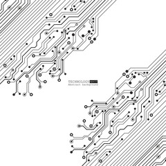 Vector circuit board illustration. Abstract technology