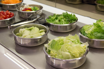 Salad bar buffet ready for lunch