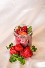 natural fruit juice dessert combined with fresh fruit