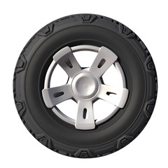 Obraz premium Automotive off road wheel isolated on white. 3D render