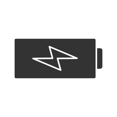 Battery charging glyph icon
