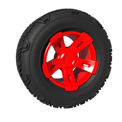 Automotive off road wheel isolated on white. 3D render