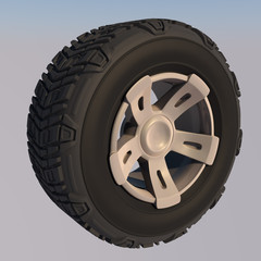 Obraz premium Automotive off road wheel. 3D render