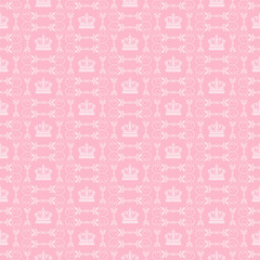 vector seamless pattern, pastel pink color, classic design, wallpaper background