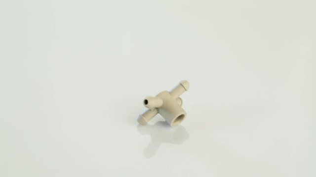 Precision plastic parts on white background