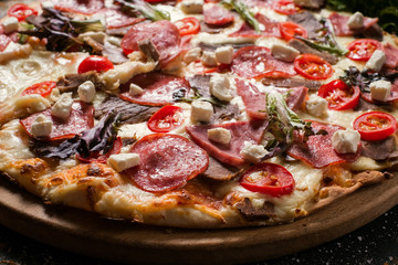 food photography art. pizza recipe. restaurant menu concept