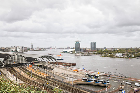 View over Amserdam Central Station