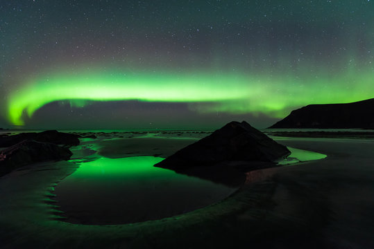 Northern lights in the lofoten islands, Norway