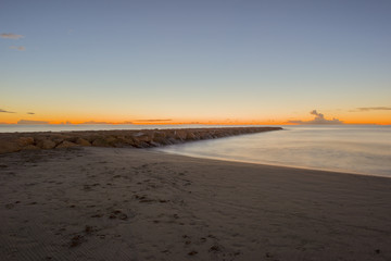 The coast of Benicasim at sunrise, Castellon