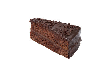 chocolate cake on white background isolated