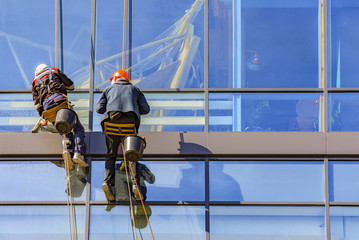 Spiderman washing Windows © zoya54
