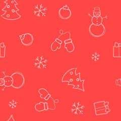 Christmas New Year seamless pattern