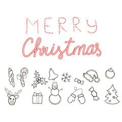 Set of vector illustration of christmas bauble