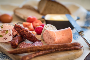 Brotzeit Abendessen Wurst