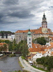 Fototapeta na wymiar Cesky Krumlov. Czech Republic. Panorama of city..