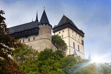 Fototapeta na wymiar Karlstejn medieval Castle. Bohemia, Czech Republic