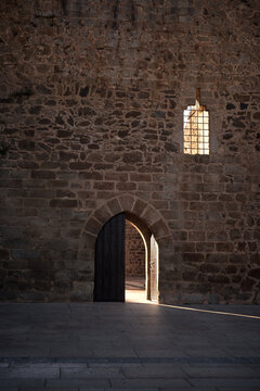 Entrance to the castle of Valdecorneja. Barco de Avila, Spain.