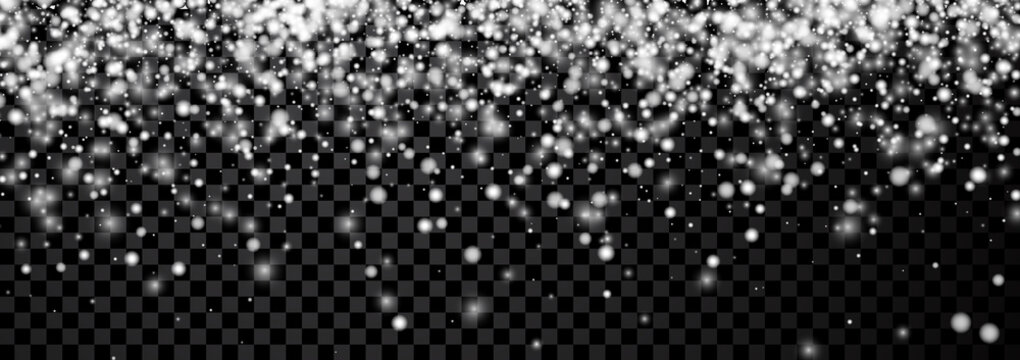 Black winter banner with snow.