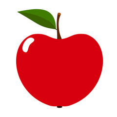 Red Apple icon fruit on a white background. Vector