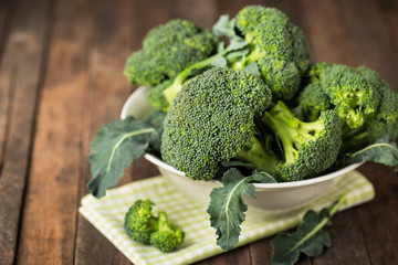 Fresh broccoli in the bowl