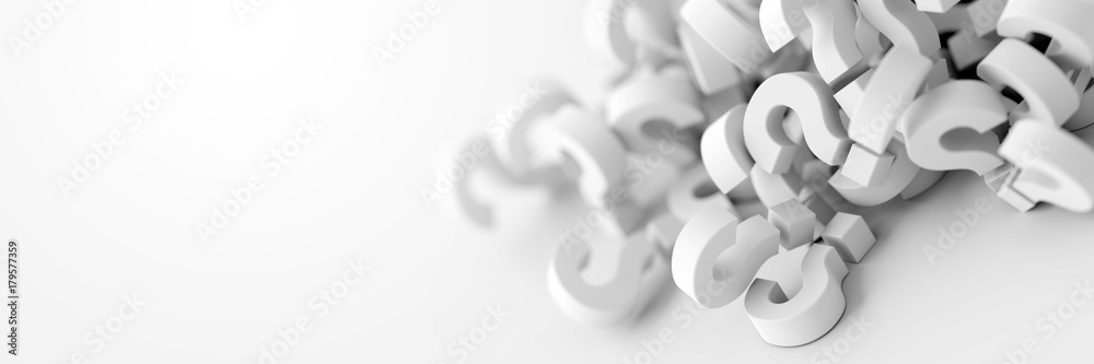 Wall mural infinite question marks, original 3d rendering