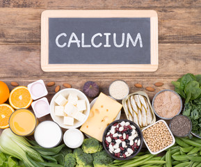 Calcium food sources, top view