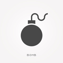Silhouette icon bomb