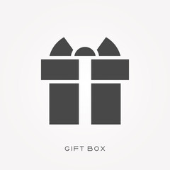 Silhouette icon gift box