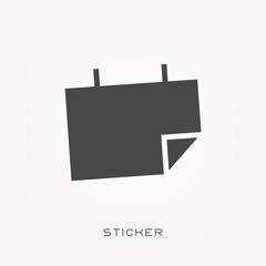 Silhouette icon sticker