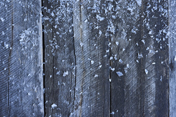 Naklejka na ściany i meble Christmas background. A lot of snow on wooden boars. design mockup