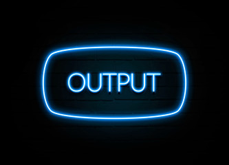 Output  - colorful Neon Sign on brickwall
