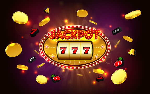 jackpot lucky wins golden slot machine casino with light background